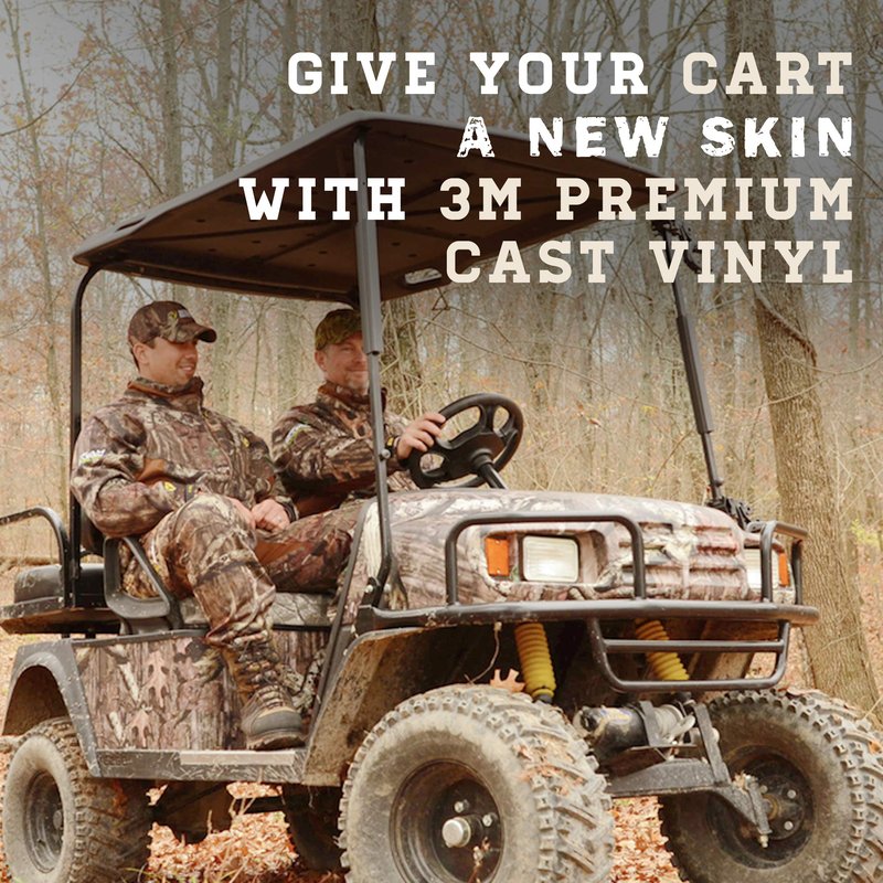 Mossy Oak Graphics Winter Camo Golf Cart Kit - Easy to Install Vinyl Wrap with Matte Finish - Camouflage for Your Golf Cart