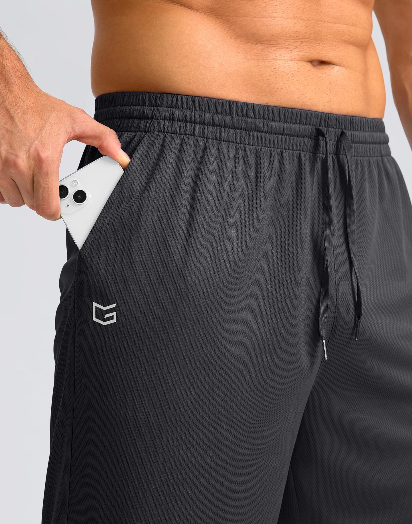 G Gradual Men's Athletic Shorts with Pockets 11" Long Basketball Shorts Lightweight Quick Dry Gym Workout Shorts for Men(Dark Gray,XXXL)