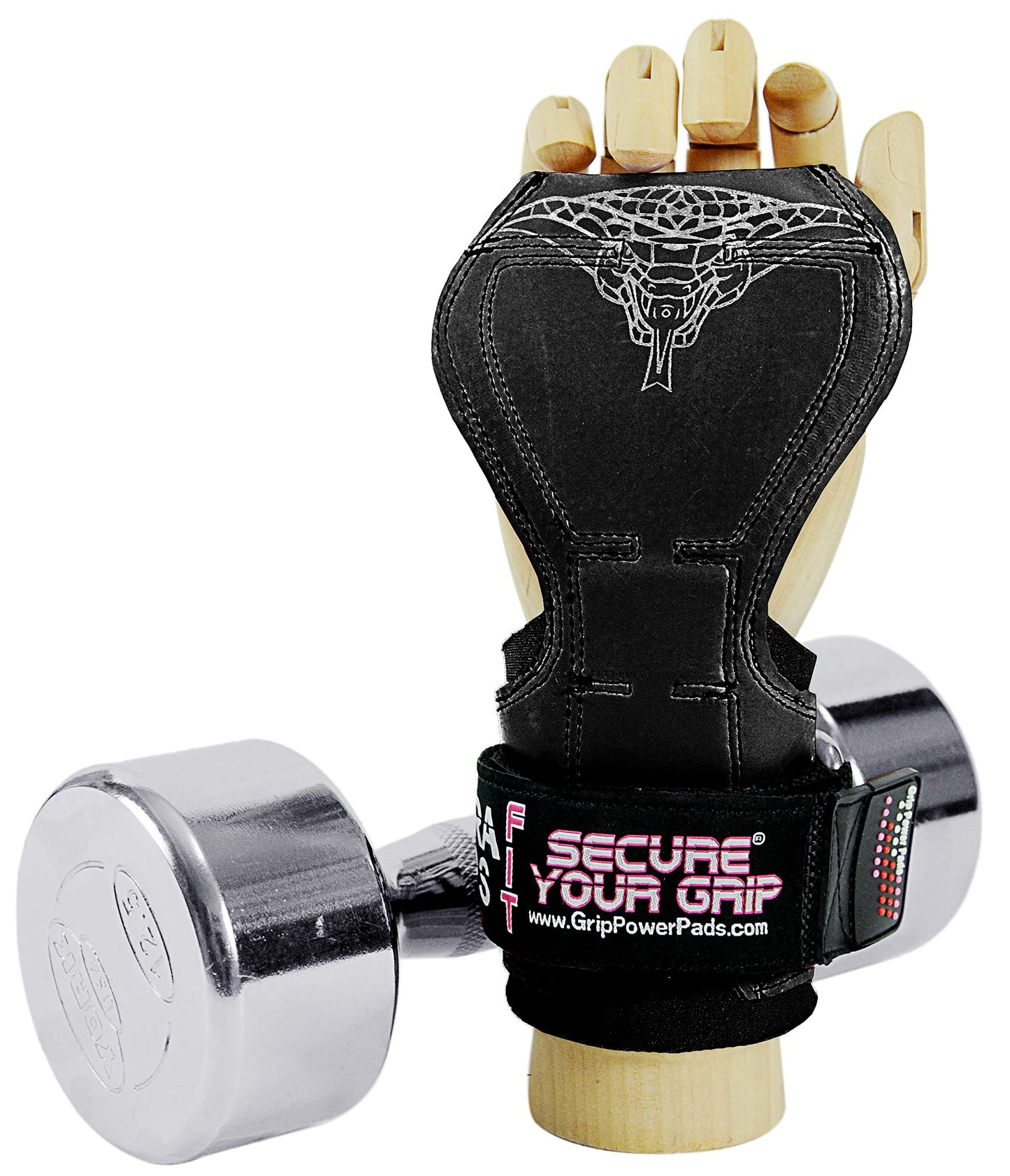 Cobra Grips FIT FOR LADIES! Weight Lifting Gloves Heavy Duty Straps Alternative to Power Lifting Hooks For Deadlifts With Built in Adjustable Neoprene Padded Wrist Wrap Support. (Women Black Rubber)