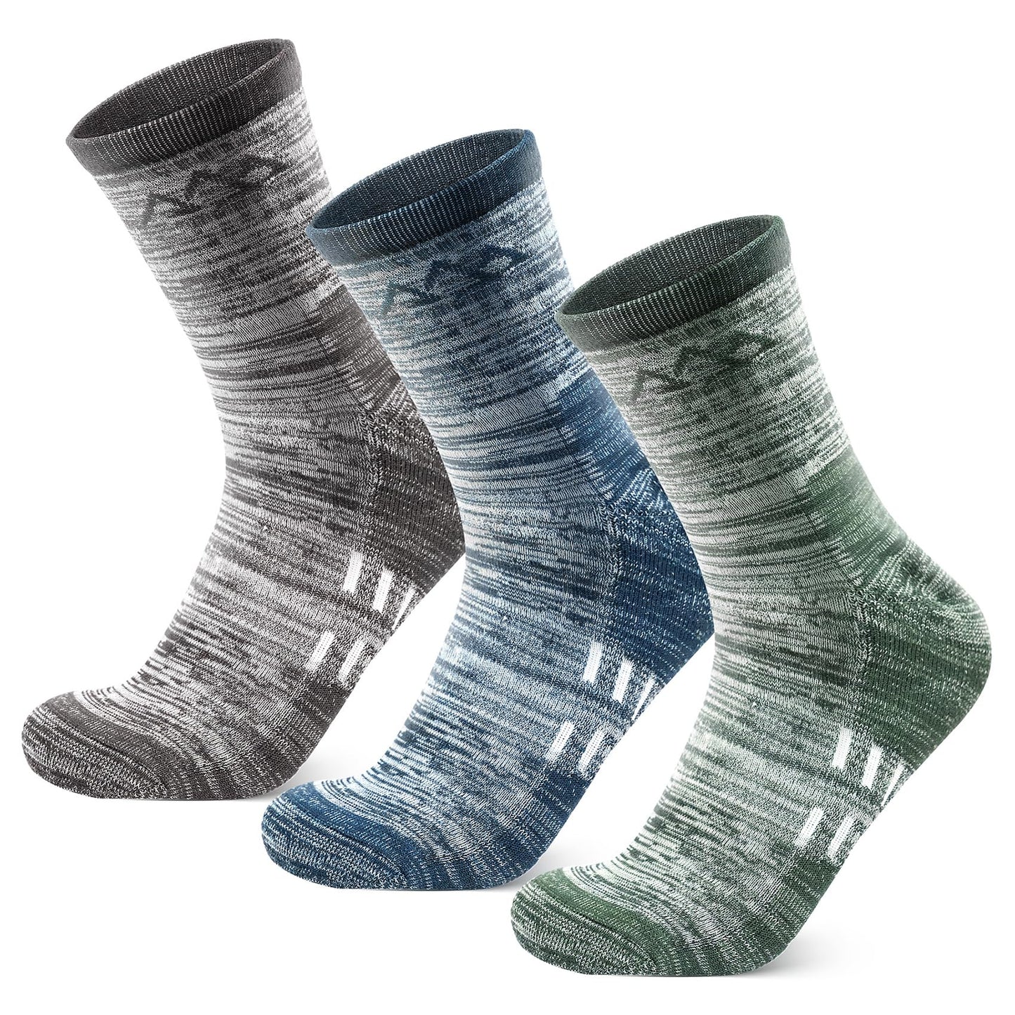 innotree 3 Pack Merino Wool Hiking Socks for Men & Women, Micro Crew Cushioned Moisture Wicking Trekking Socks