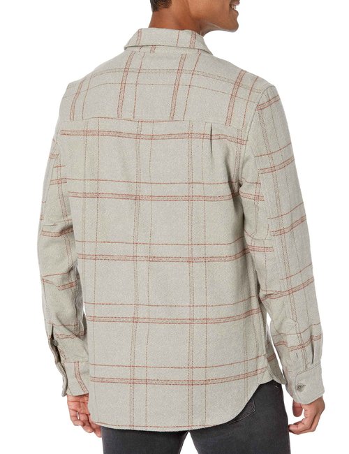 PAIGE mens Wilbur Plaid Overshirt Button Down Shirt, Cherry Cream, X-Small US