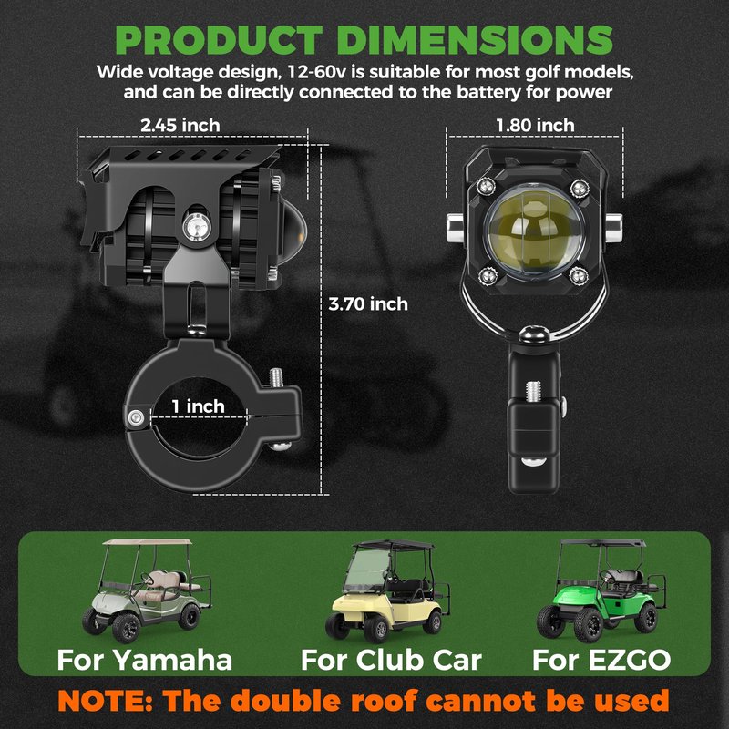 10L0L 5000LM Spot & Flood Work Light, 4 Modes Amber/Blue/Strobe/High Beam, 12-60V 10W IP67 Waterproof Off-Road Light for Golf Cart, UTV, ATV, SUV, Truck (3PCS)