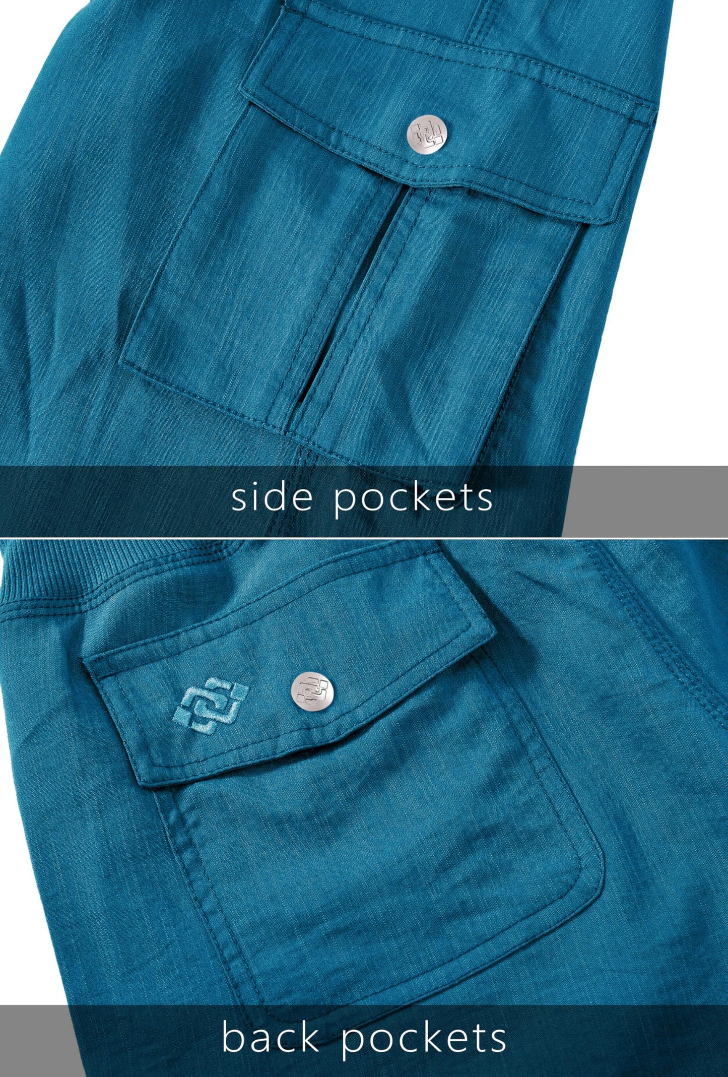 MoFiz Capri Pants for Women Cargo Hiking Pants Lightweight Women's Capris Summer Casual Travel Blue 3XL