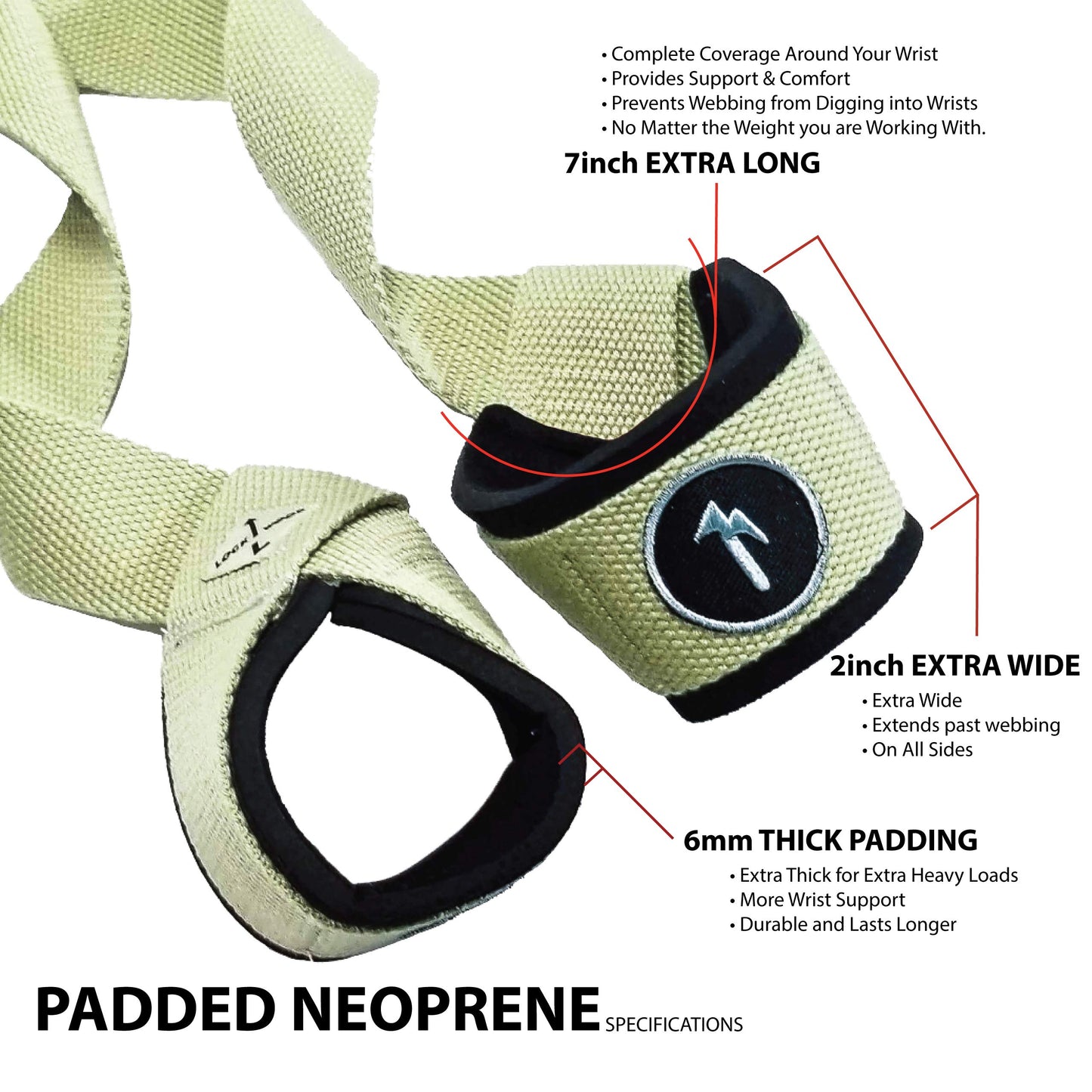 Weightlifting Wrist Support Straps by LOCK-WOOD - Lift Heavier & Secure Your Grip