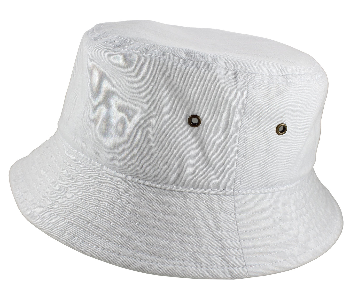 Gelante Solid Color 100% Cotton Bucket Hat for Women and Men Packable Travel Summer Beach Hat 1900-White-L/XL