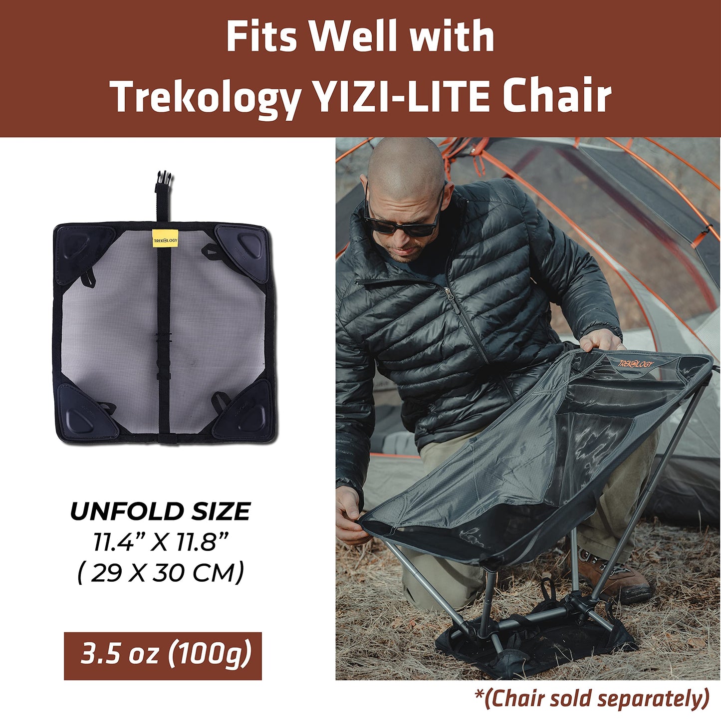 TREKOLOGY YIZI-LITE Anti-Sinking Sand Cover & Ground Sheet for Camping Chairs, Fit YIZILITE Camping Backpacking Chairs