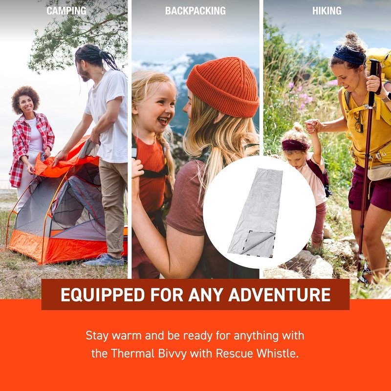 SOL Thermal Bivvy - Waterproof Emergency Blanket Reflects 80% Body Heat | Survival Gear, Silver