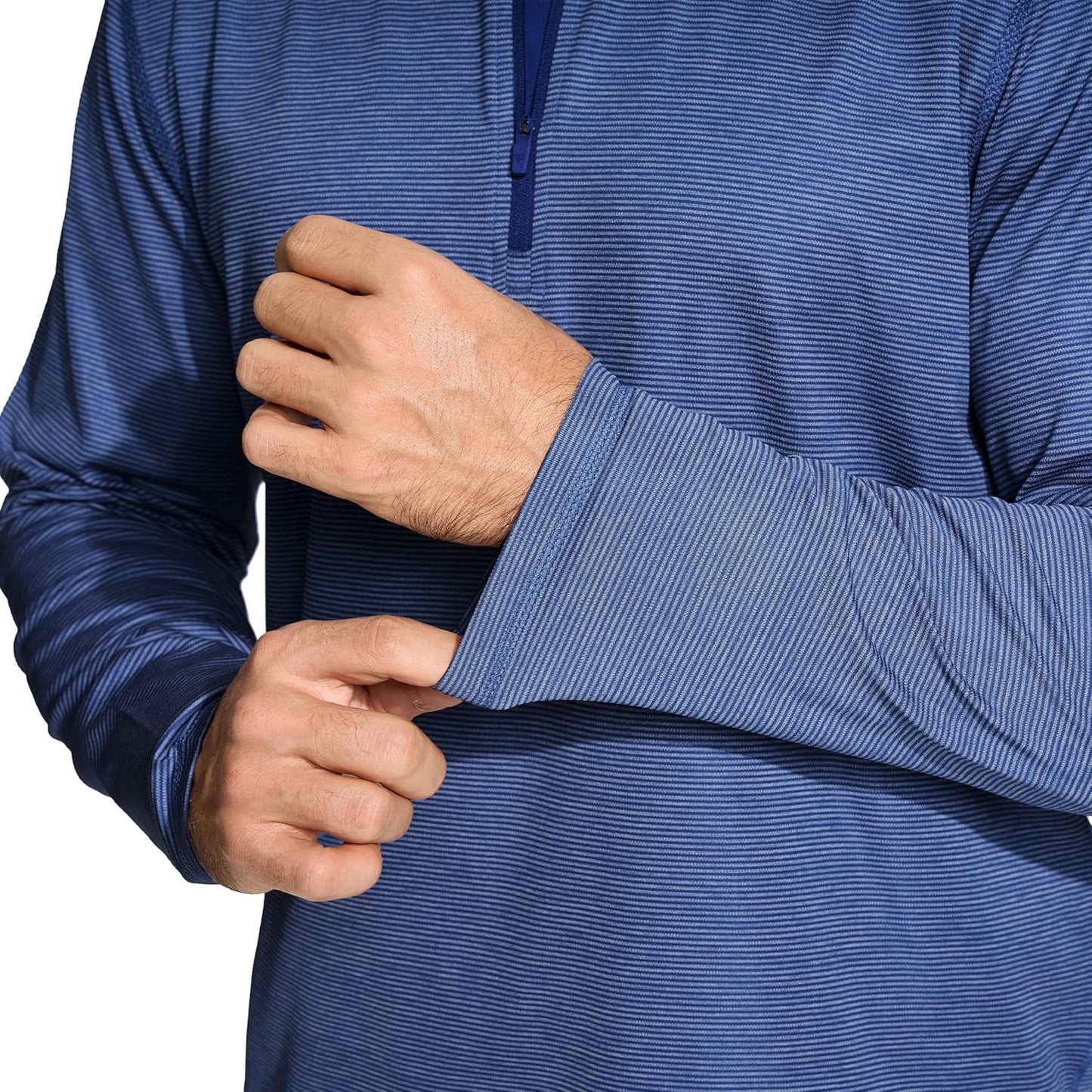 Men's Performance Quarter Zip Pullover - Dry Fit Stripe Mock Neck Golf Sweatshirt | Comfortable Midlayer