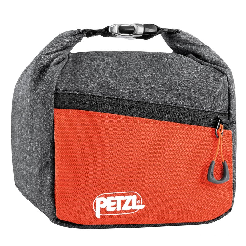 Petzl SAKAB Chalk Bag - Large, Roll-Top Bouldering Chalk Bucket - Grey
