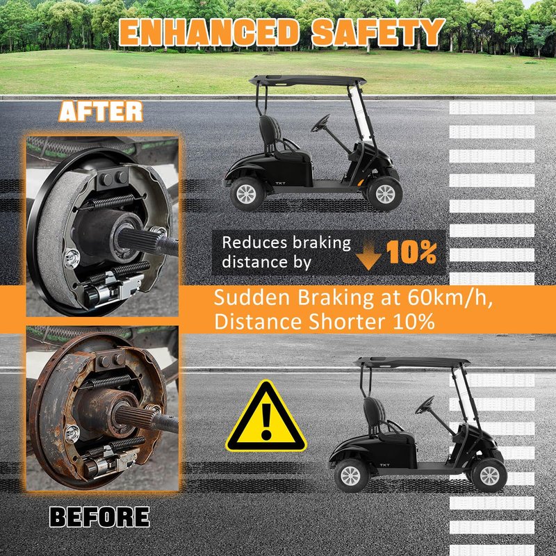 MOSNAI Golf Cart Brake Shoes Fit for EZGO Medalist/TXT G&E 1997 Up Golf Cart Replacement Brakes Fit for Workhorse 96+, Yamaha G2-G22 94-06 OEM 27943G01 70795G01 27944-G01