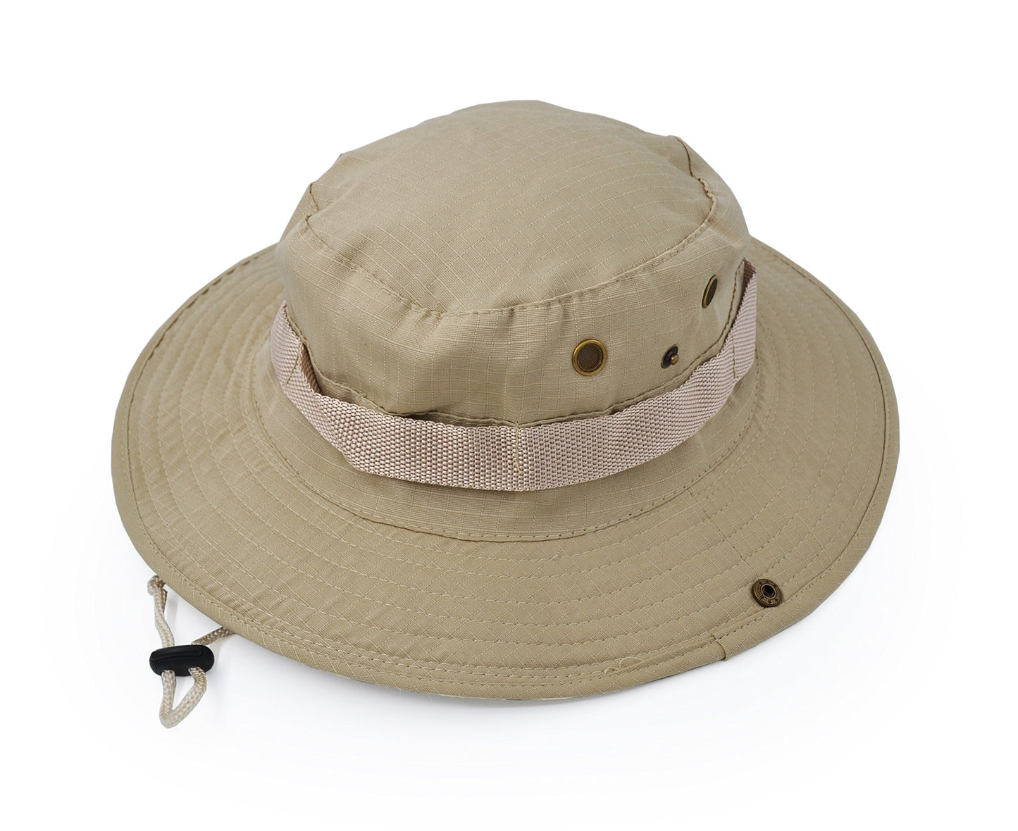 Outdoor Wide Brim Sun Protect Hat, Classic US Combat Army Style Bush Jungle Sun Cap for Fishing Hunting Camping Light Khaki 1