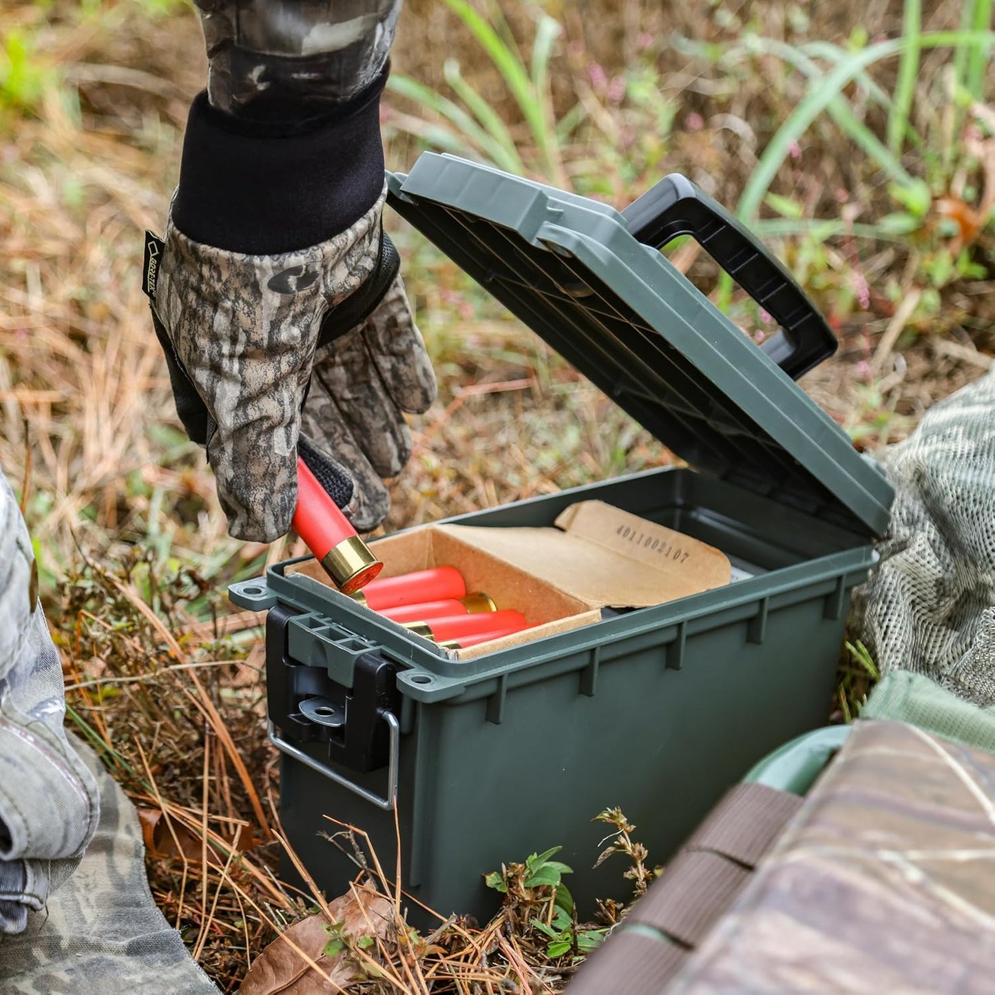 Sheffield Ammo Storage Box - Stackable .30 Cal Field Boxes | Water & Dust Resistant, Lockable, Green, 4-Pack