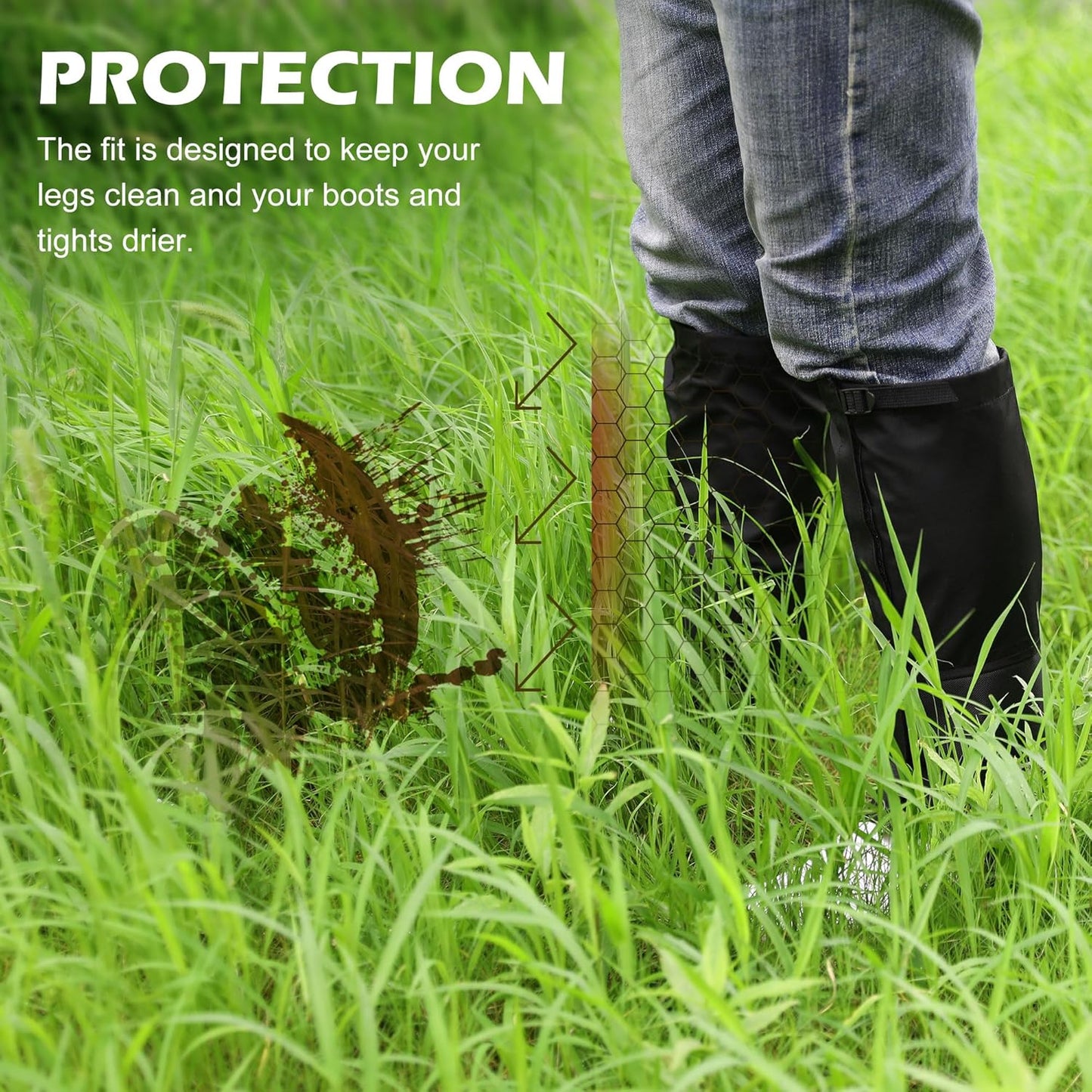 Leg Gaiters for Trimming | Waterproof Adjustable Lawn Care Protection for Men & Women