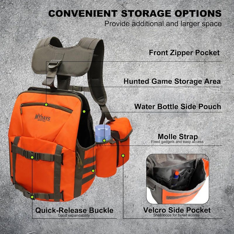 Upland Bird Vest Backpack - Tactical Hunting Vest with Game Pouch & Pockets | Outdoor Gear for Bird Hunting