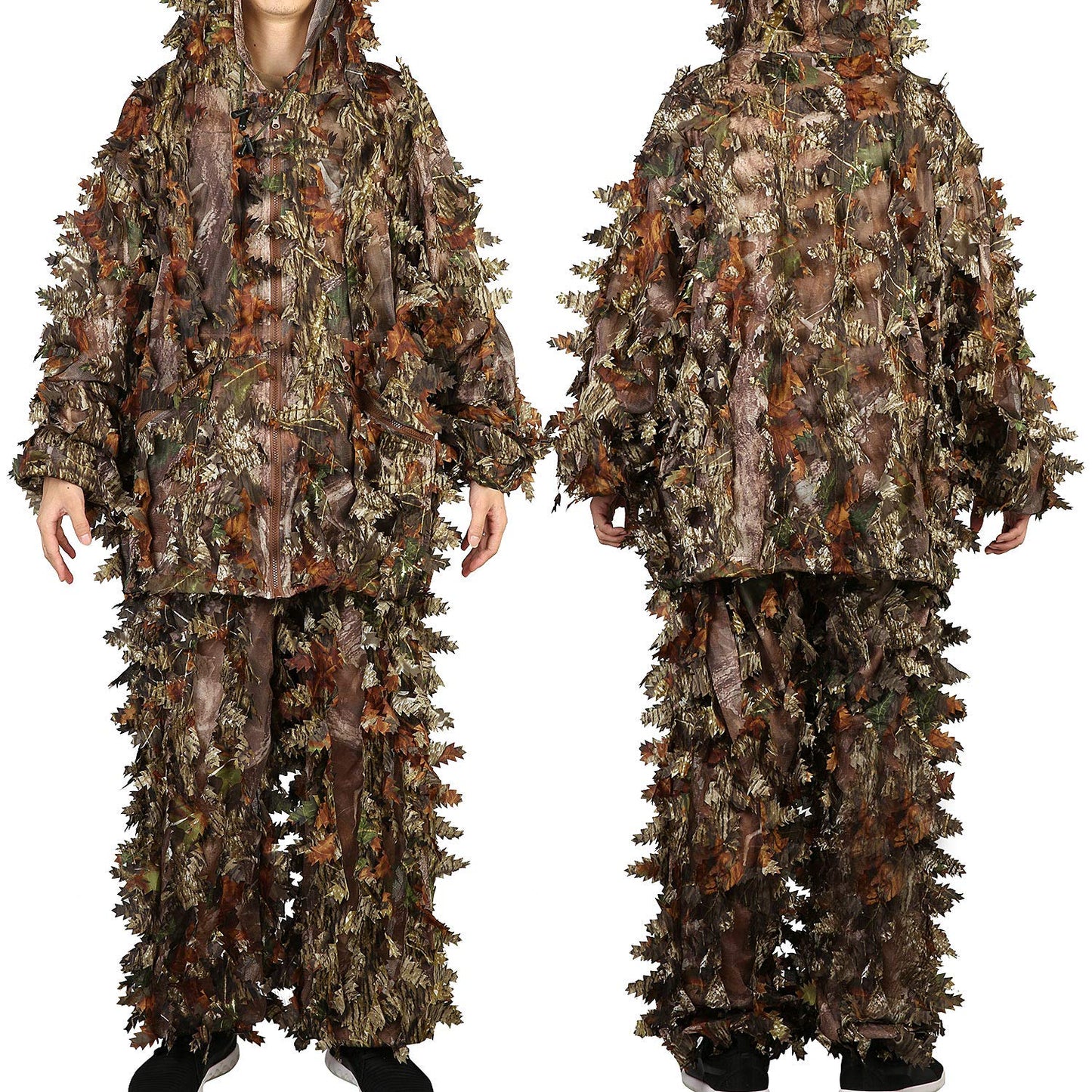 EAmber Ghillie Suit Gilly 3D Leafy Camo Cloth Youth Hunting Airsoft