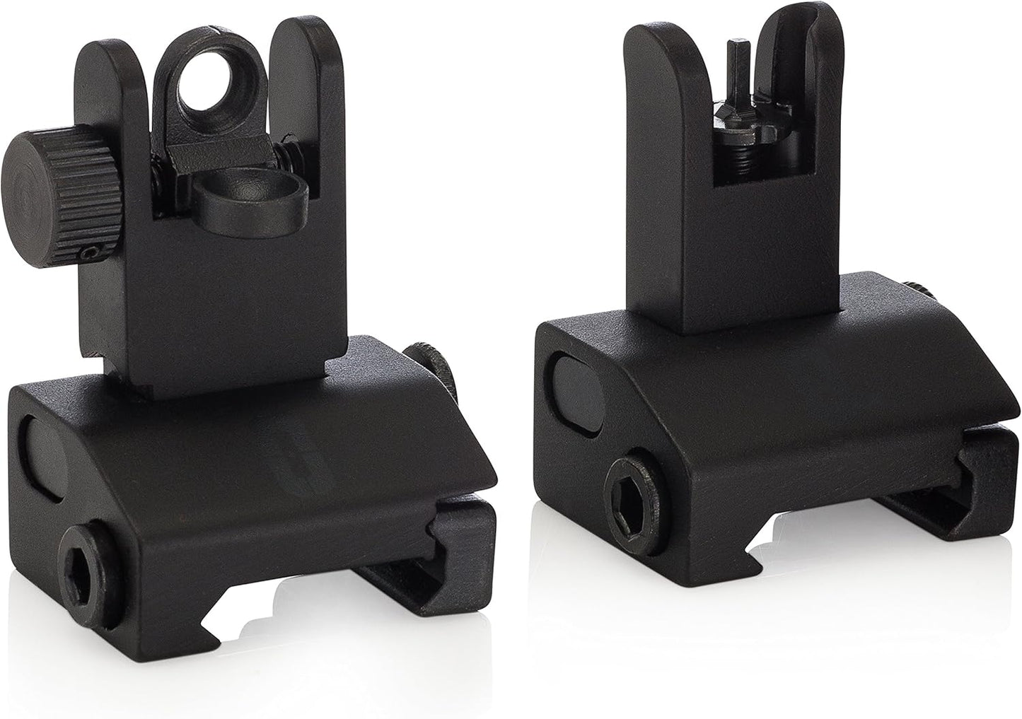 Chaos Ready Flip-Up Iron Sights - Spring Loaded Low Profile Backup Sights for Picatinny Rails | Co-Witness Front & Rear Set