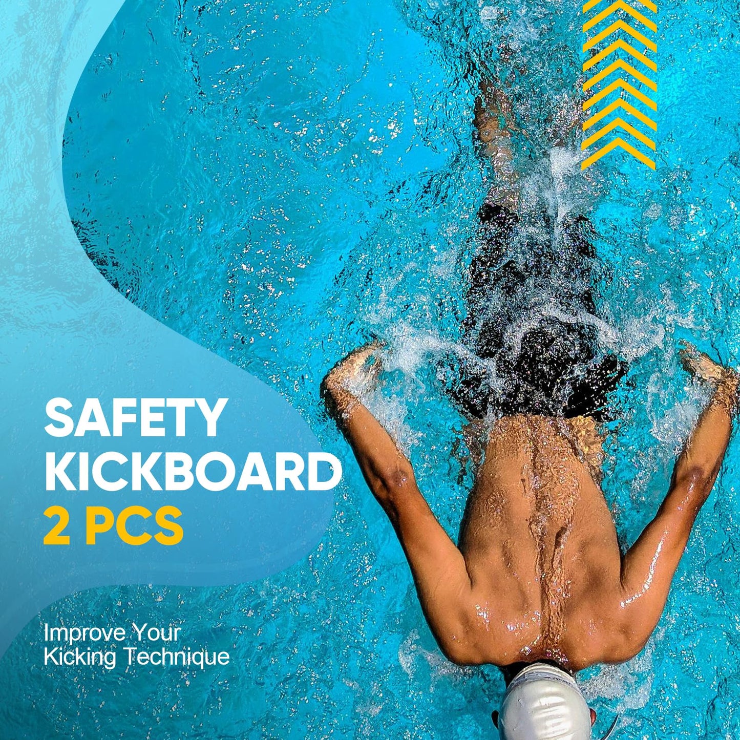 Fitply 2PCS Kick Board Swim for Adult & Kid - High Buoyancy Safety Swimming Kickboard | Swim Training Aid for Pool & Open Water | Kickboard Adult Swimming Training | EVA Material, BPA Free