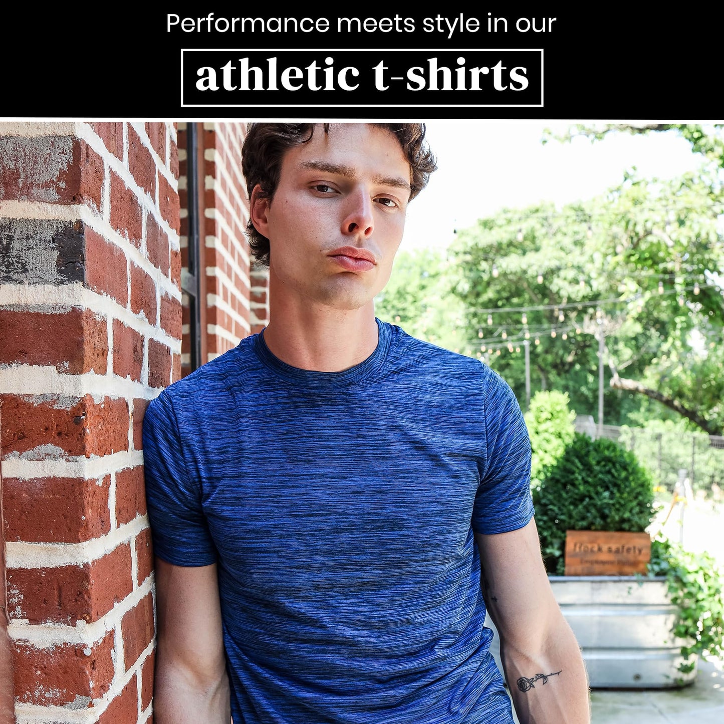 [5 Pack] Men’s Workout Short Sleeve Dry Fit T Shirts Quick Dry Active Athletic Crewneck Running Gym Moisture Wicking Tee Tops