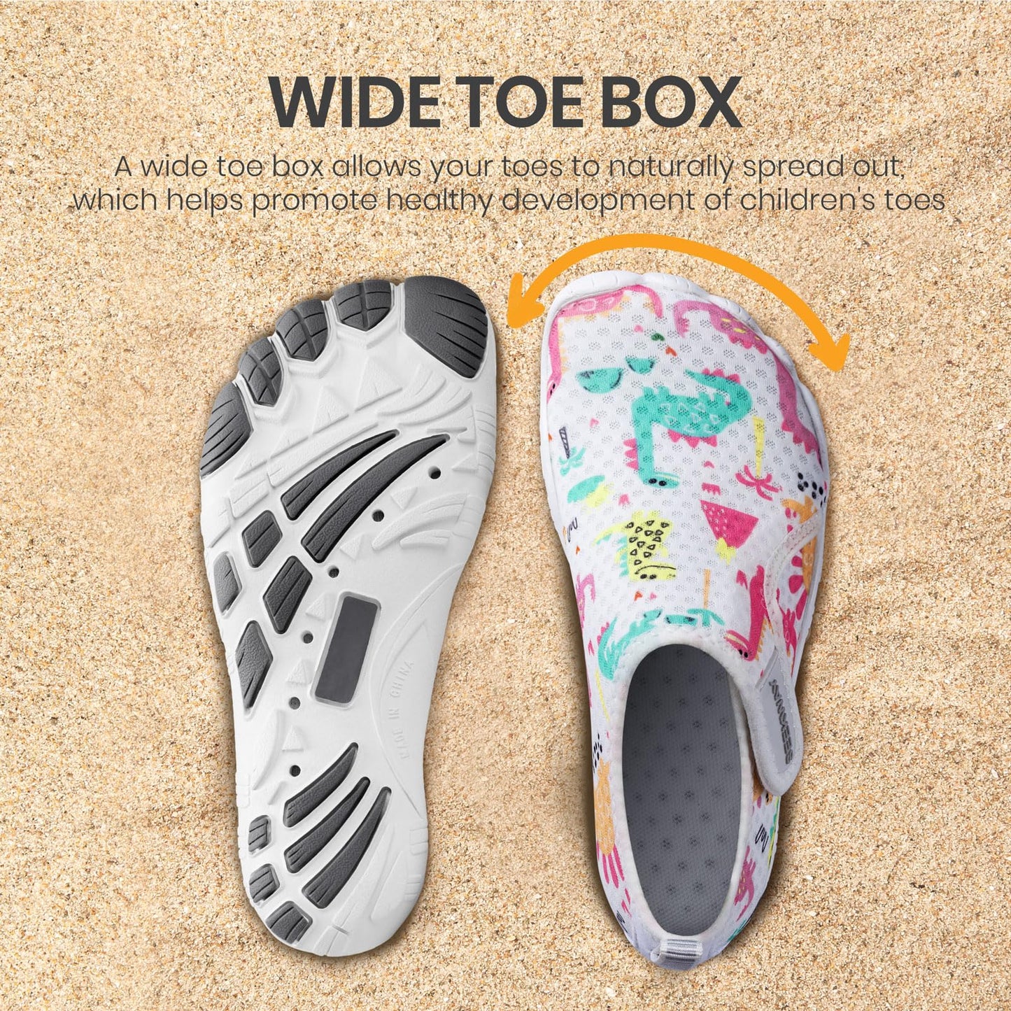 SEEKWAY Barefoot Water Shoes for Kids - Wide Toe Box and Quick-Dry Sand Shoes Toddler for Hiking Swim Beach Pool Kayak Sport Accessories, Camping Essentials Non-Slip for Boys Girls Sizes