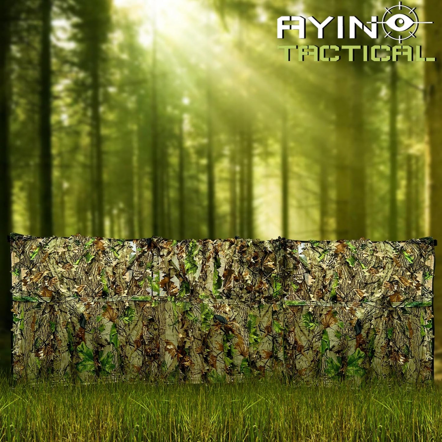 3D Leafy Ground Blind for Turkey & Deer Hunting - Lightweight Portable Stalking Blind | Silent Camo with Carry Bag | 1-2 Person Outdoor Gear