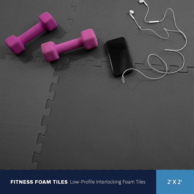 IncStores Fitness Foam Exercise, Aerobic, Playroom, Multipurpose, Flooring Mat Tiles (Blue, 1" Thick, 48 Square Feet)