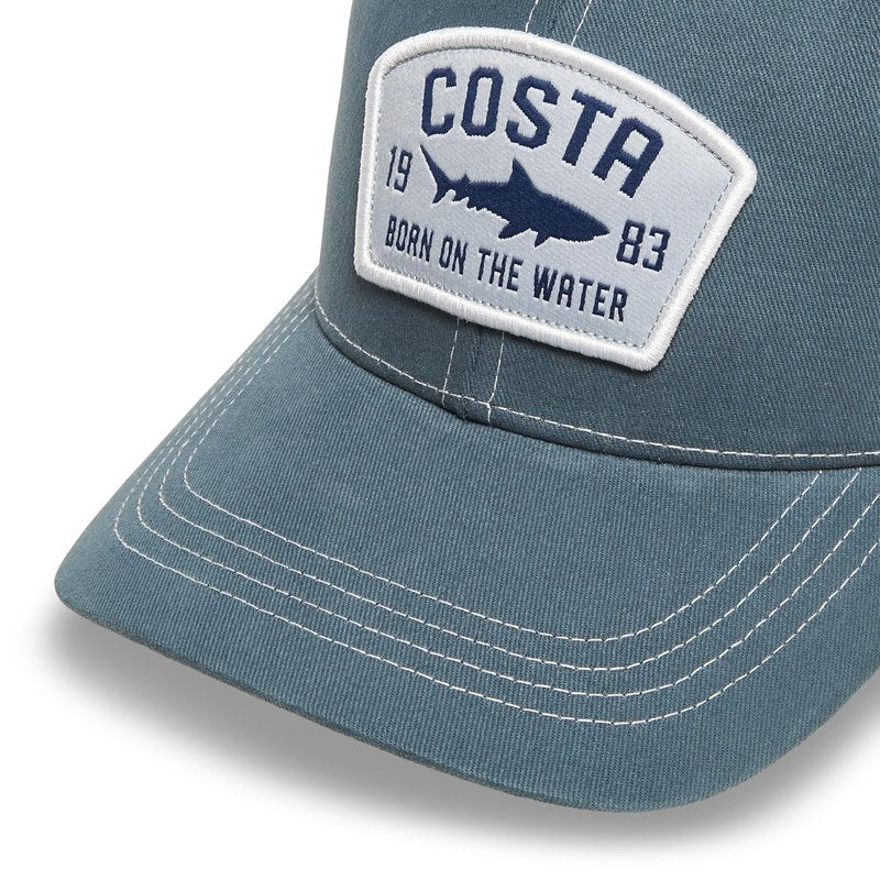 Costa Del Mar Mens Costa Chatham Shark Twill Trucker Hat, Shark, One Size