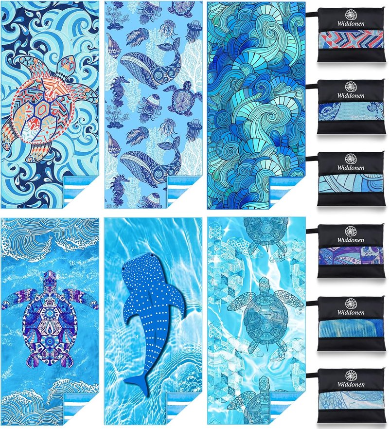 Microfiber Beach Towel - Lightweight, Quick-Dry & Sand-Free | Large Compact Travel Accessory for Pool & Camping