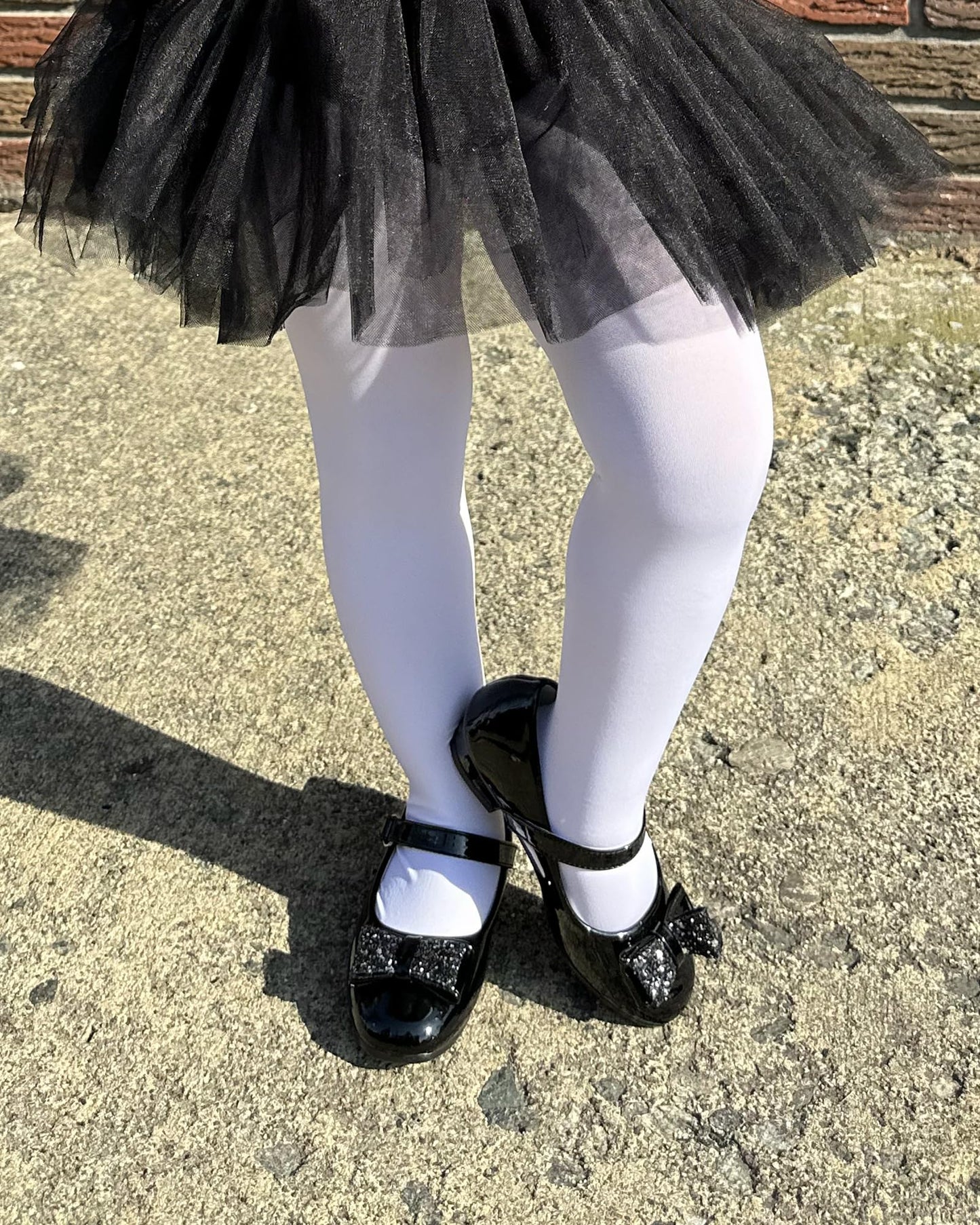 Stelle Girls' Ultra Soft Pro Dance Tight/Ballet Footed Tight(Toddler/Little Kid/Big Kid),WT,S White
