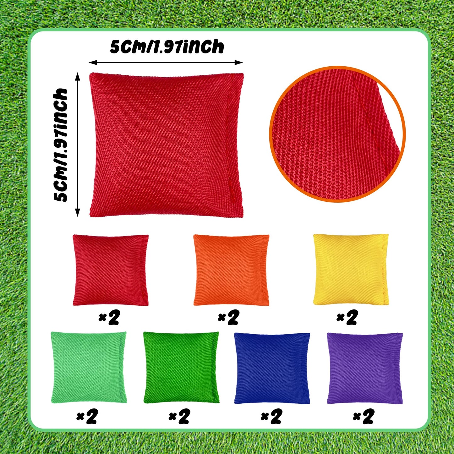 14 PCS Colorful Nylon Bean Bags Mini Bean Bags for Outdoor for Family Carnivals Team-Building Events