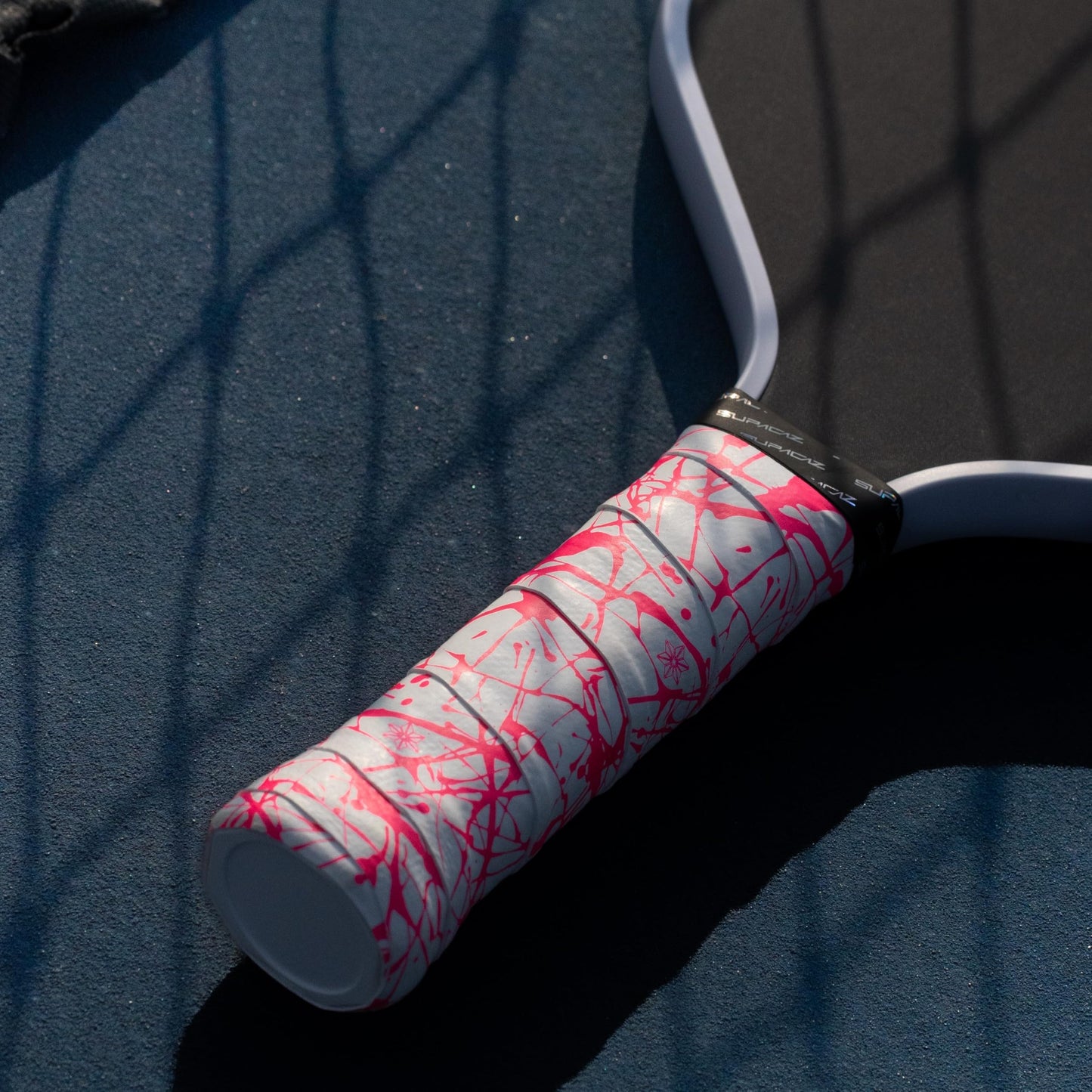 Supacaz Super Sticky Kush Neon Pink Splat Pickleball Overgrip - Tacky Pickleball Paddle Grip Tape Wrap - Pickle Ball Anti-Sweat Overwrap - 3pk