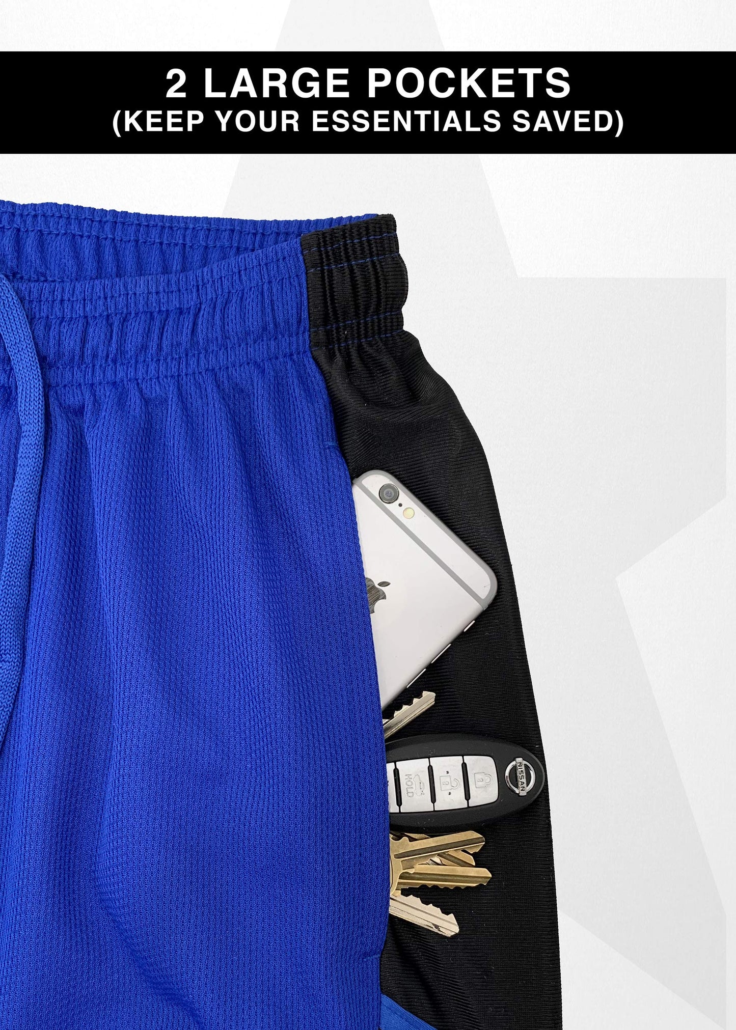 Starting 5 Mens Basketball Shorts with Pockets, Active Athletic Performance Gym Workout Shorts for Men Workout Shorts, 4 Pack (as1, Alpha, l, Regular, Regular, Red/Black/Charcoal/Royal)