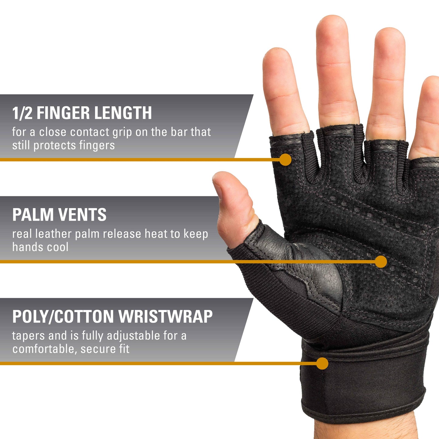 Pro Wristwrap Weightlifting Gloves