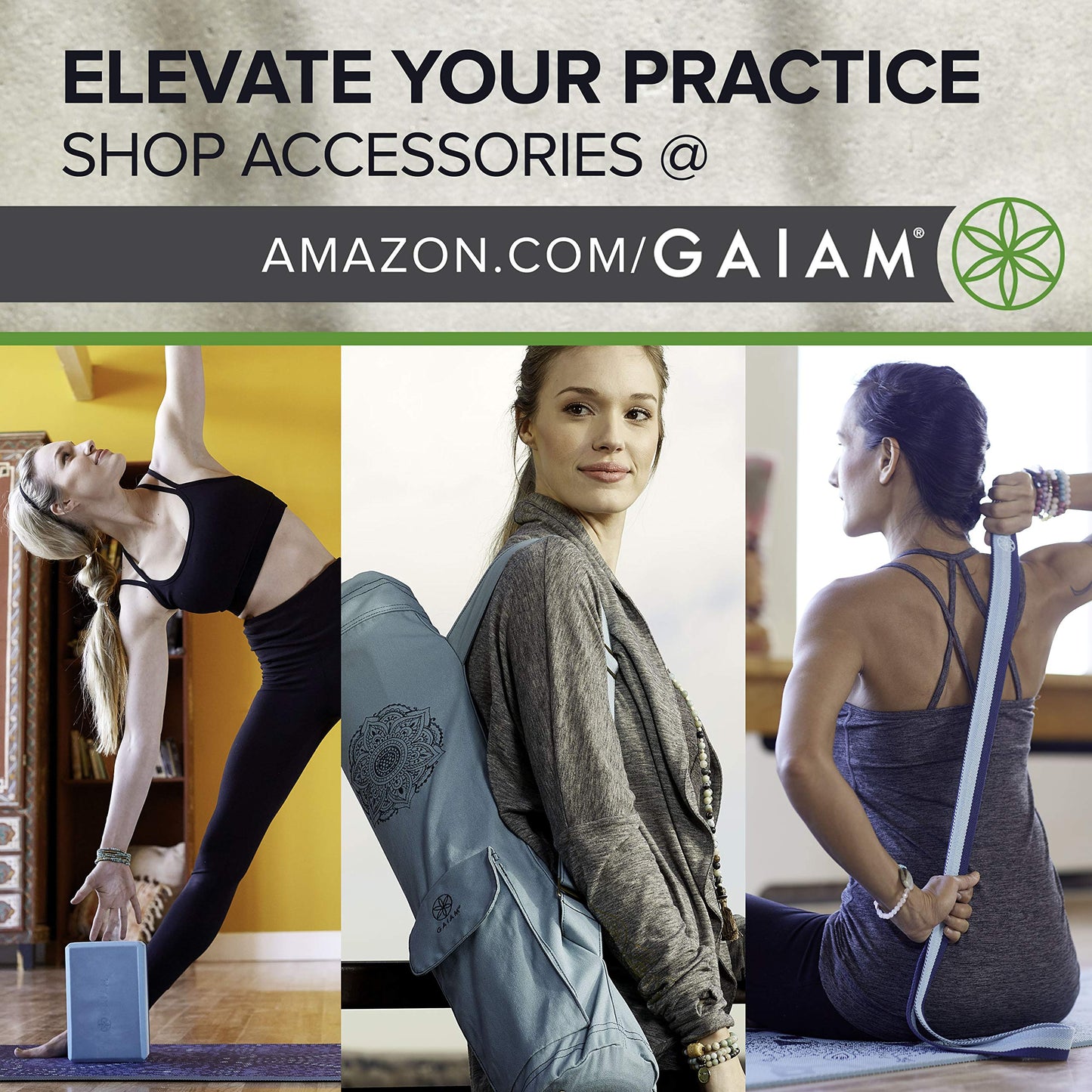 Gaiam Premium Print Yoga Mat, Marrakesh, 68"L x 24"W x 6mm Thick