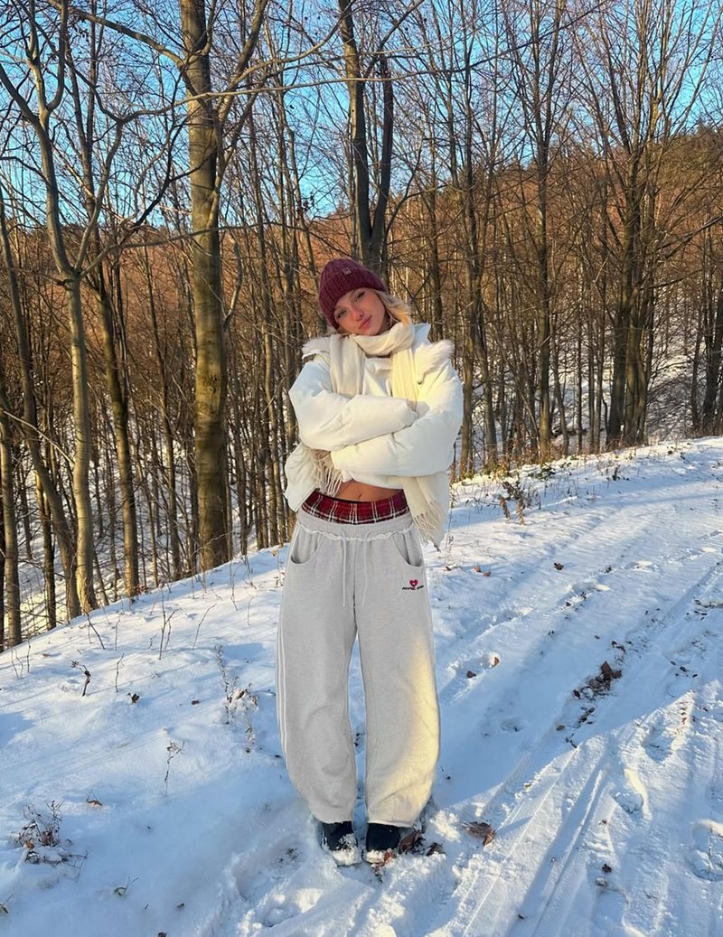 Aelfric Eden Baggy Wide Leg Sweatpants for Women Men Double Elastic Waisted Streetwear Y2K Casual Lounge Pants Trouser with Pockets Grey X-Small