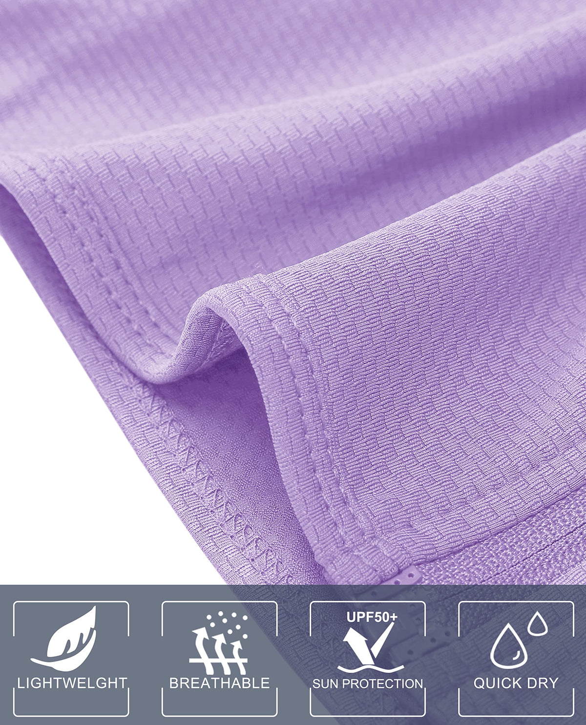 MAGCOMSEN Women's Hiking Jacket Lightweight Long Sleeve UPF 50+ Sun Protection Shirt Breathable SPF Shirts with Thumb Holes Light Purple 2XL