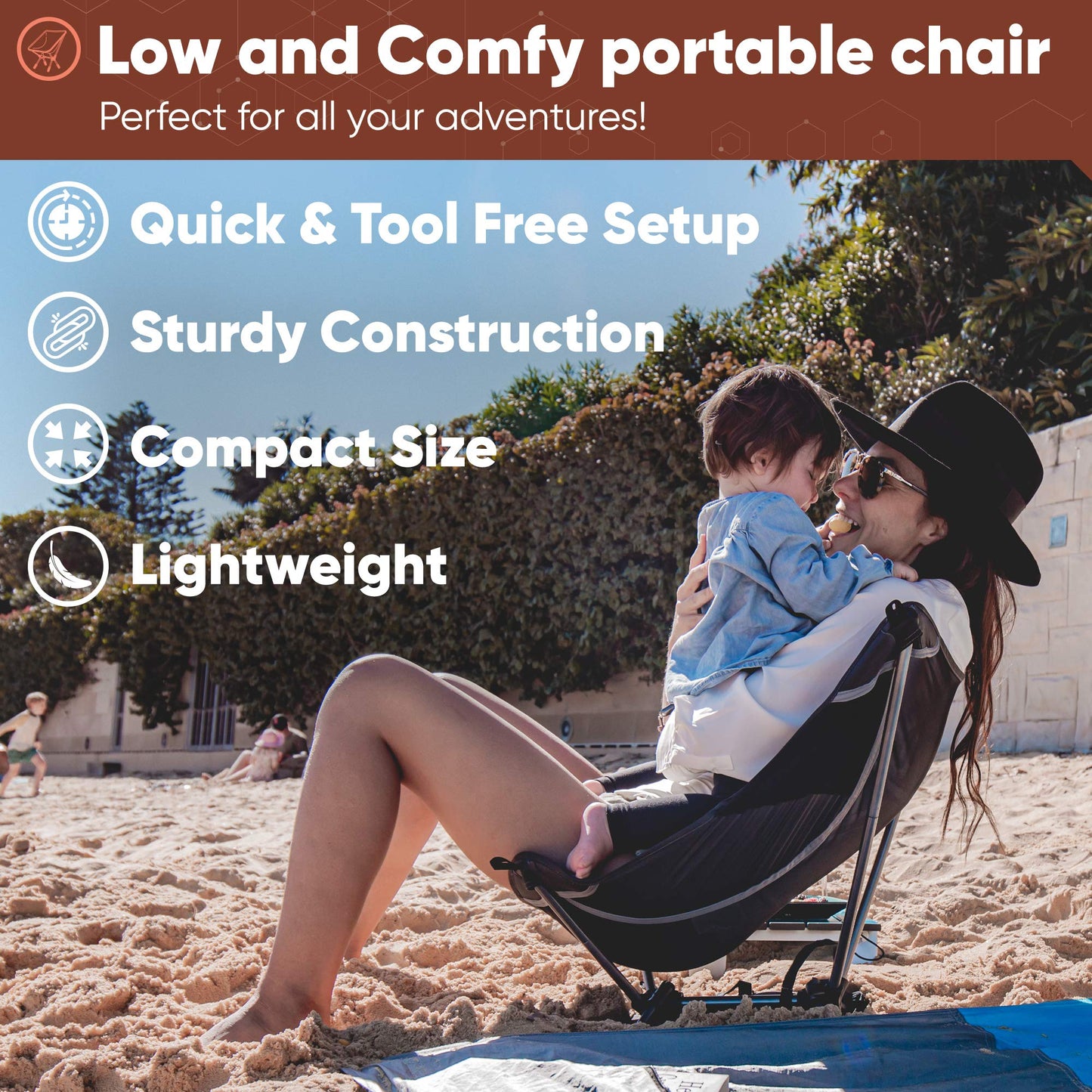 TREKOLOGY YIZI LITE Ultralight Camping Chair for Adults, Kids, Low Hiking Backpacking Chairs Lightweight Camp Chair, Backpack Portable Beach Chair