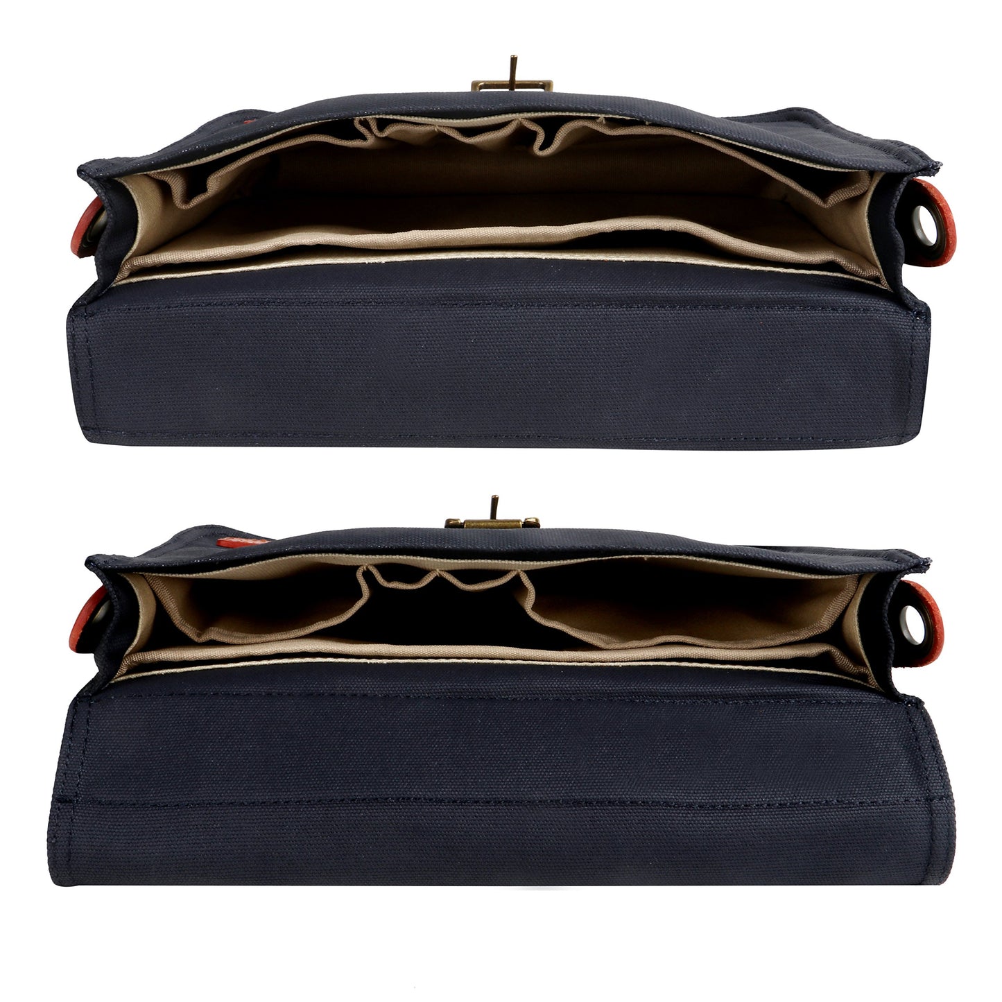 TOURBON Bike Handlebar Bag Bicycle Panniers Tablet Holder Case with Shoulder Strap - Canvas and Leather