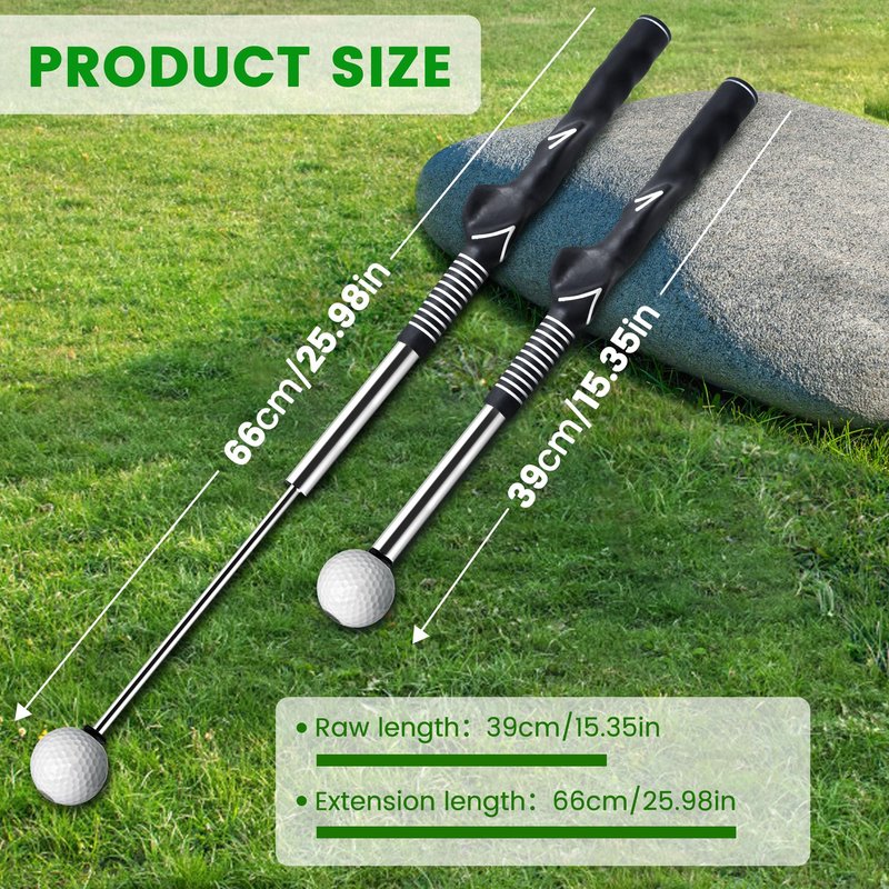 Seticek Retractable Golf Swing Training Aid,Rhythm Click Sound Warm Up Golf Swing Trainer,Golf Grip Trainer Attachment -Strength & Tempo Training for Chipping Hitting,Golf Accessories for Men