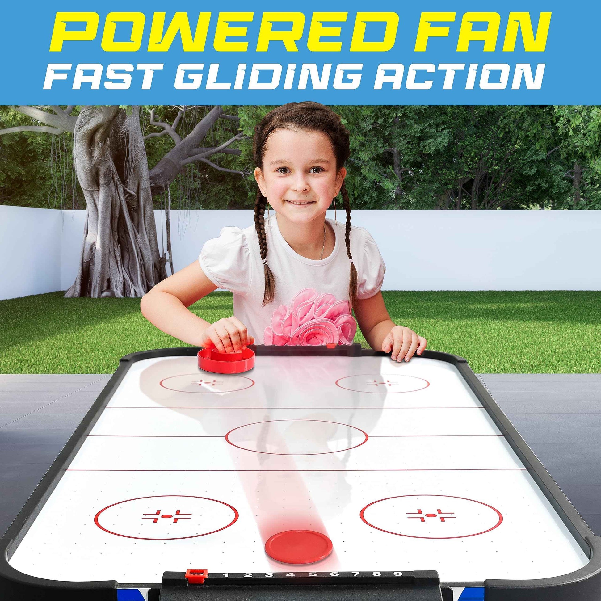 SereneLife 40" Air Hockey Game Tabletop, w/Fastest Game Play Upgraded 110v Motor, Built-in Score Tracker & Puck Dispenser, Accessories