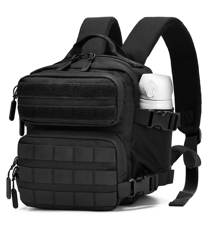 FLWVOG 9L Mini Backpack for Men and Women, Small Backpack for Gym Hiking Travel Sports Running (Black)