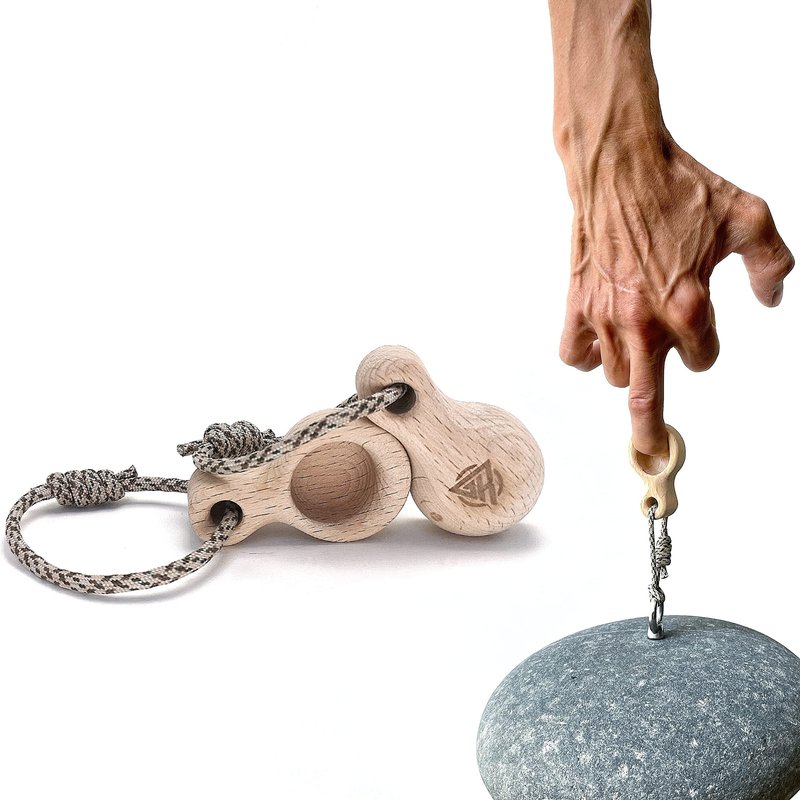 RUSTAM CLIMBING RainDrop Pair Pocket-sized Fingerboard for Rock Climbing - Portable Hangboard Finger Trainer for Grip Strength, Wood