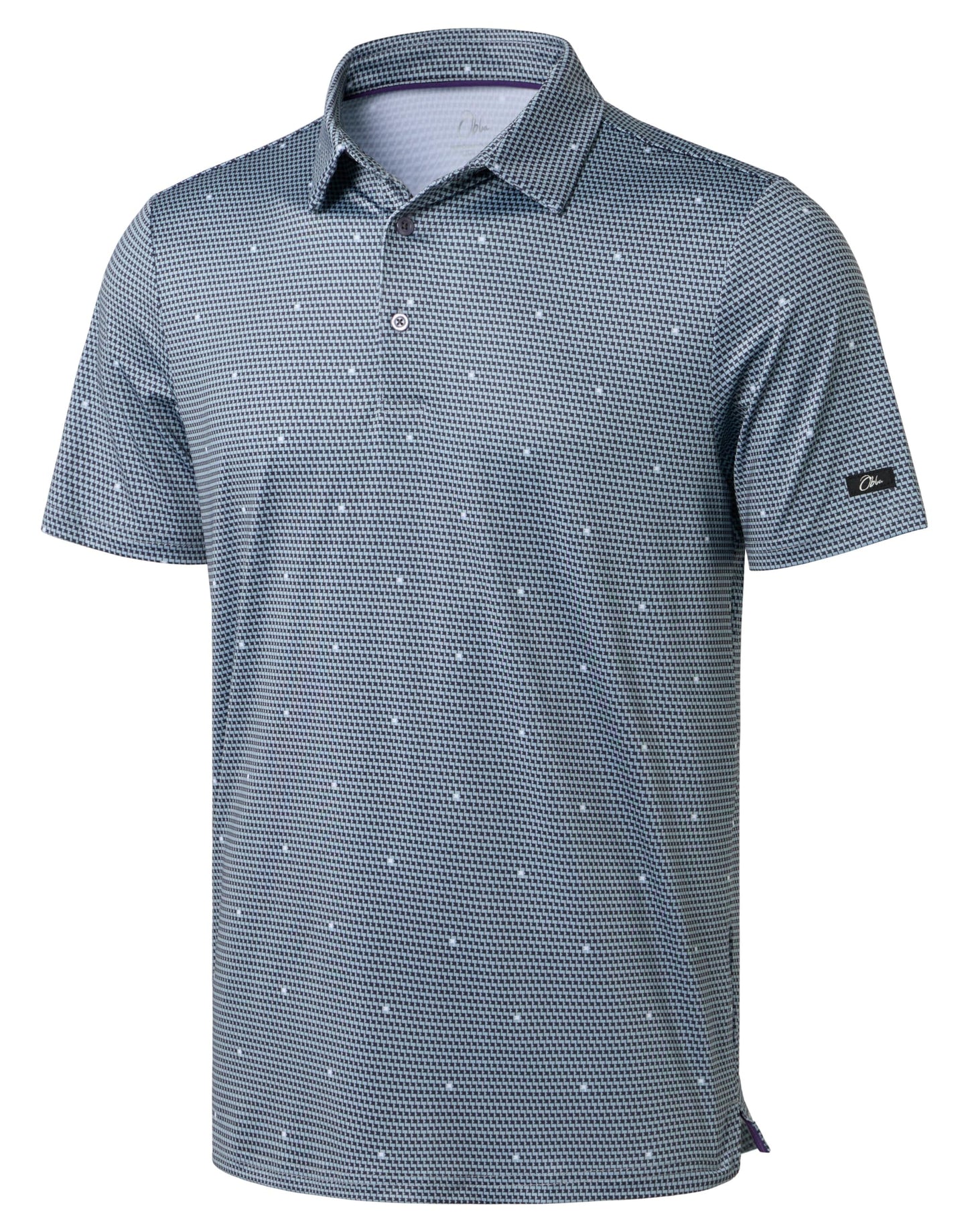 Obla Mens Golf Polo Shirts Short Sleeve Dry Fit Performance Moisture Wicking Casual Print Collared Golf Shirts for Men(Gray Flag_L)