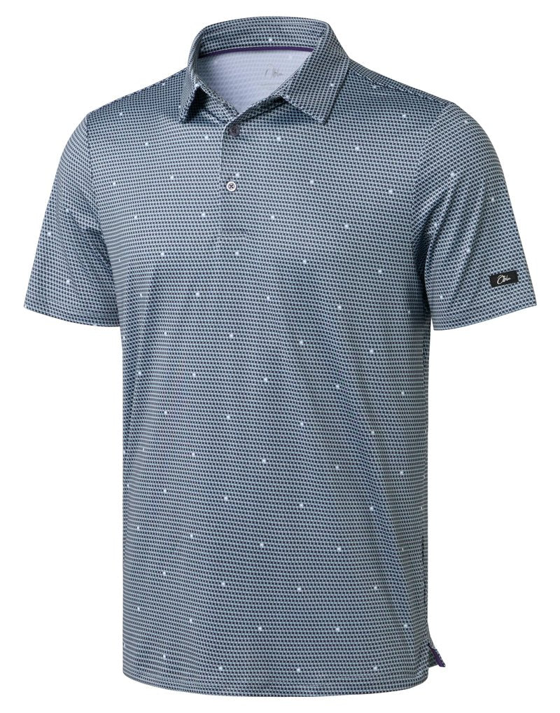 Obla Mens Golf Polo Shirts Short Sleeve Dry Fit Performance Moisture Wicking Casual Print Collared Golf Shirts for Men(Gray Flag_M)