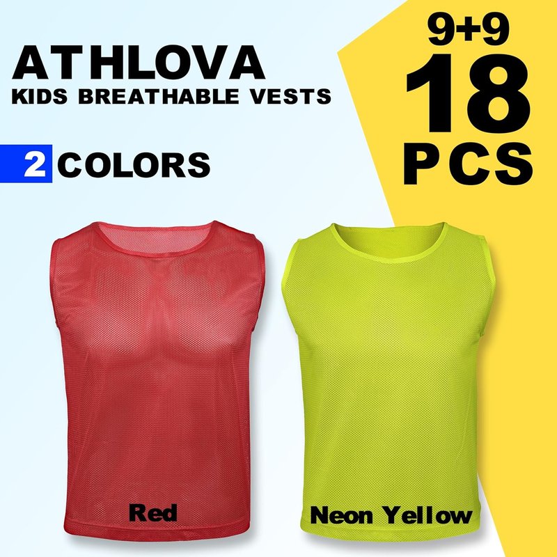Youth Soccer Pinnies - Breathable Mesh Scrimmage Vests for Sports | Youth Sizes Available