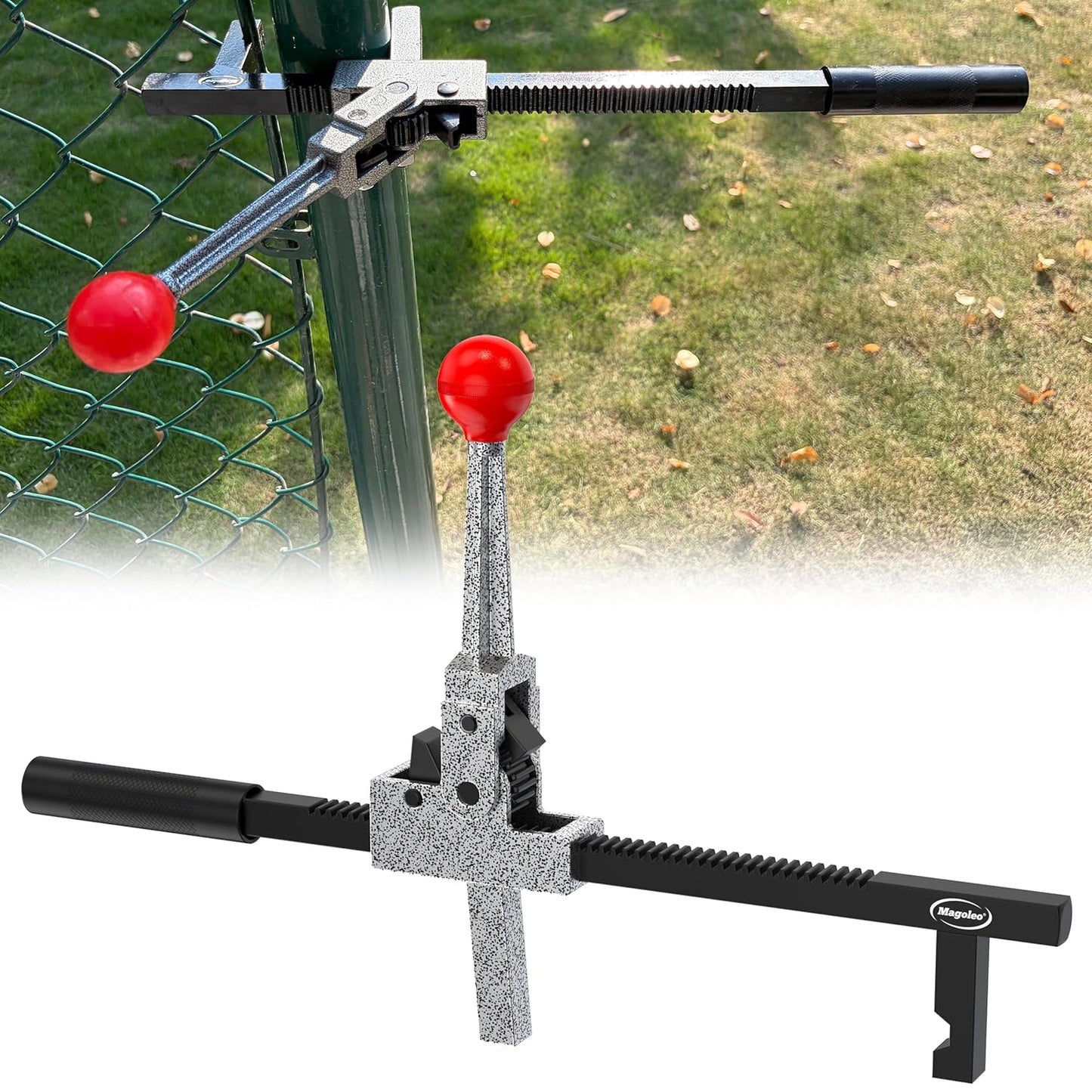 Heavy-Duty Chain Link Fence Stretcher Tool - One-Person Operation for Easy Installation & Repair | 9" Ratchet Range