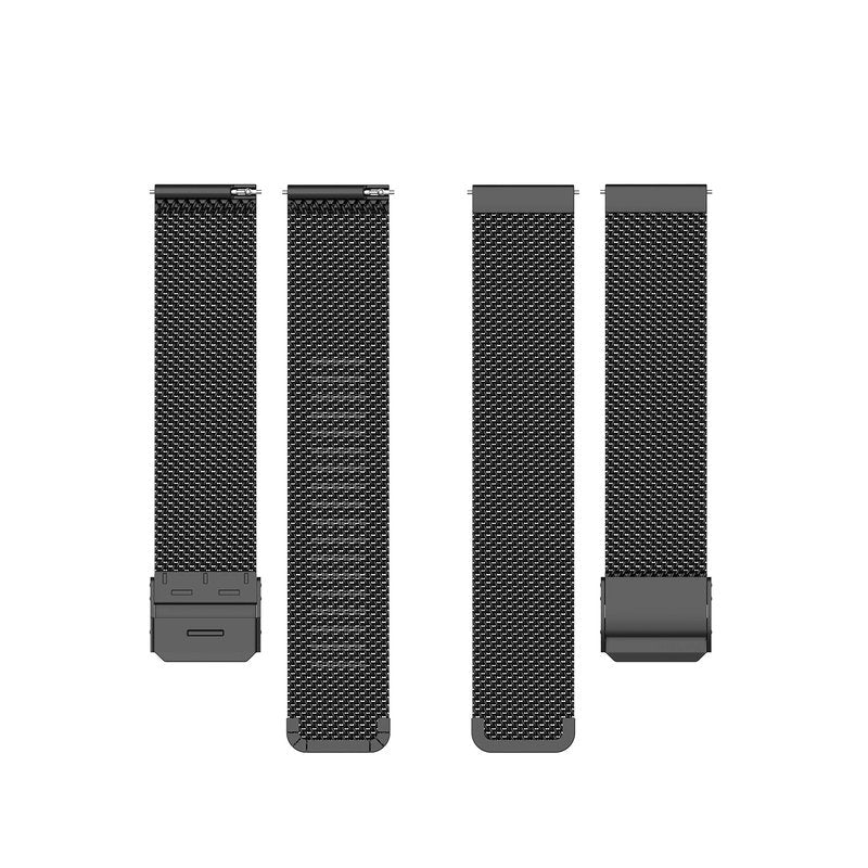 22MM Metal Watch Band Compatible with Amazfit GTR 4/GTR 3/GTR 3 Pro/Bip 3/GTR 2 Bands for Women Men Mesh Stainless Steel Replacement Band Bracelet Straps Wristband Smartwatch Accessory (Black)