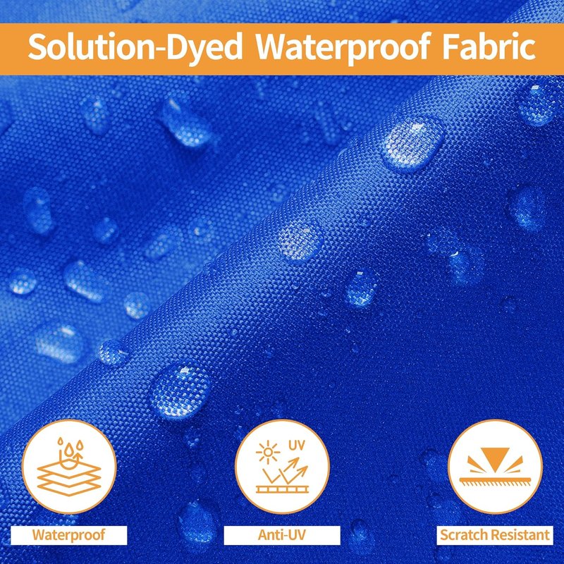 Trailerable Boat Cover - Heavy Duty Waterproof Tarp for V-Hull & Fishing Boats | Fits 14'-16' Long, 68" Wide