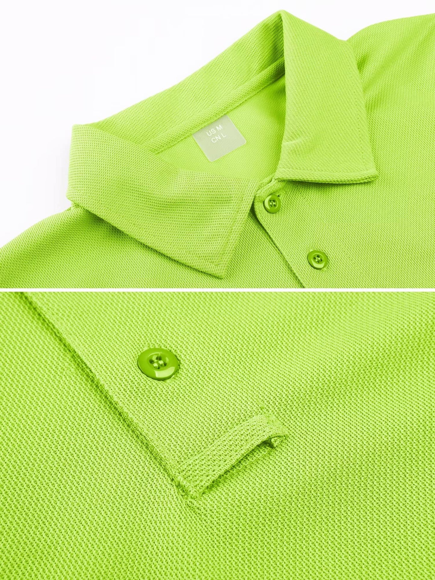 MAGCOMSEN Polo Shirts for Men Dry Fit Golf Shirts Quick Dry Work Polo Shirts Summer Shirts Fluorescent Green M