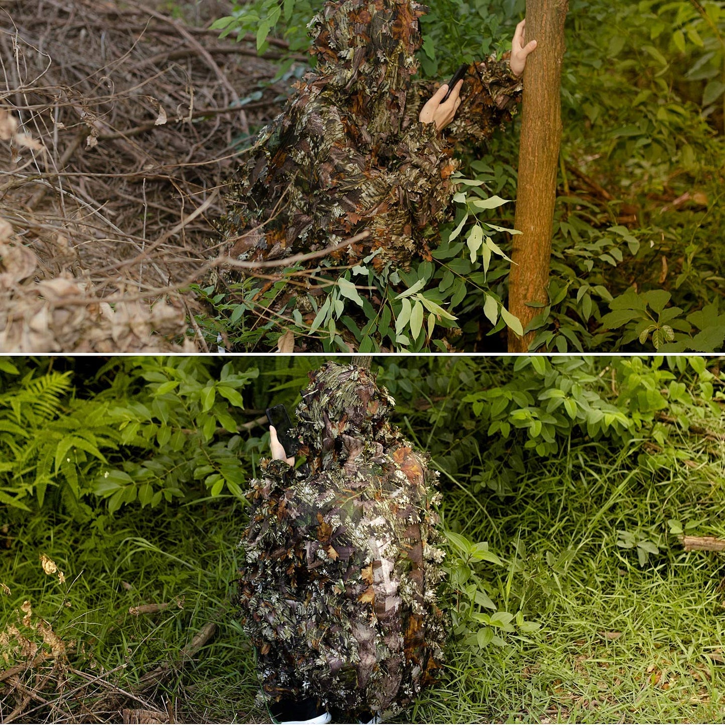 EAmber Ghillie Suit Gilly 3D Leafy Camo Cloth Youth Hunting Airsoft
