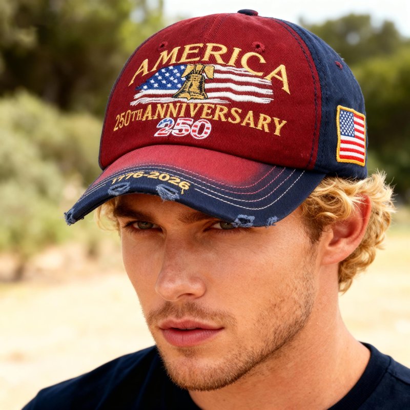 250 Anniversary USA Hat for Men Adjustable United States 250th Birthday Hat & Caps for Women Patriotic Embroidery Baseball Caps 250 Anniversary USA Merchandise Gift for Dad Multi